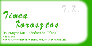 timea korosztos business card
