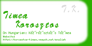 timea korosztos business card